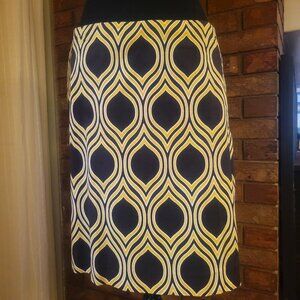 Brown & Yellow Abstract Above Knee Skirt - Side 12